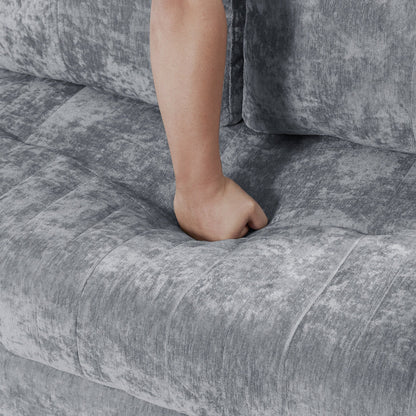 Divano a due posti convertibile in ciniglia da 53,9 pollici con letto estraibile, 3 porte USB e spazio di archiviazione intelligente