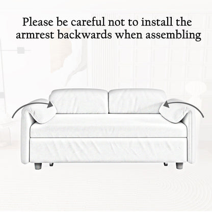 Divano letto in velluto da 54 pollici - Design multiuso con letto matrimoniale retrattile e braccioli portaoggetti