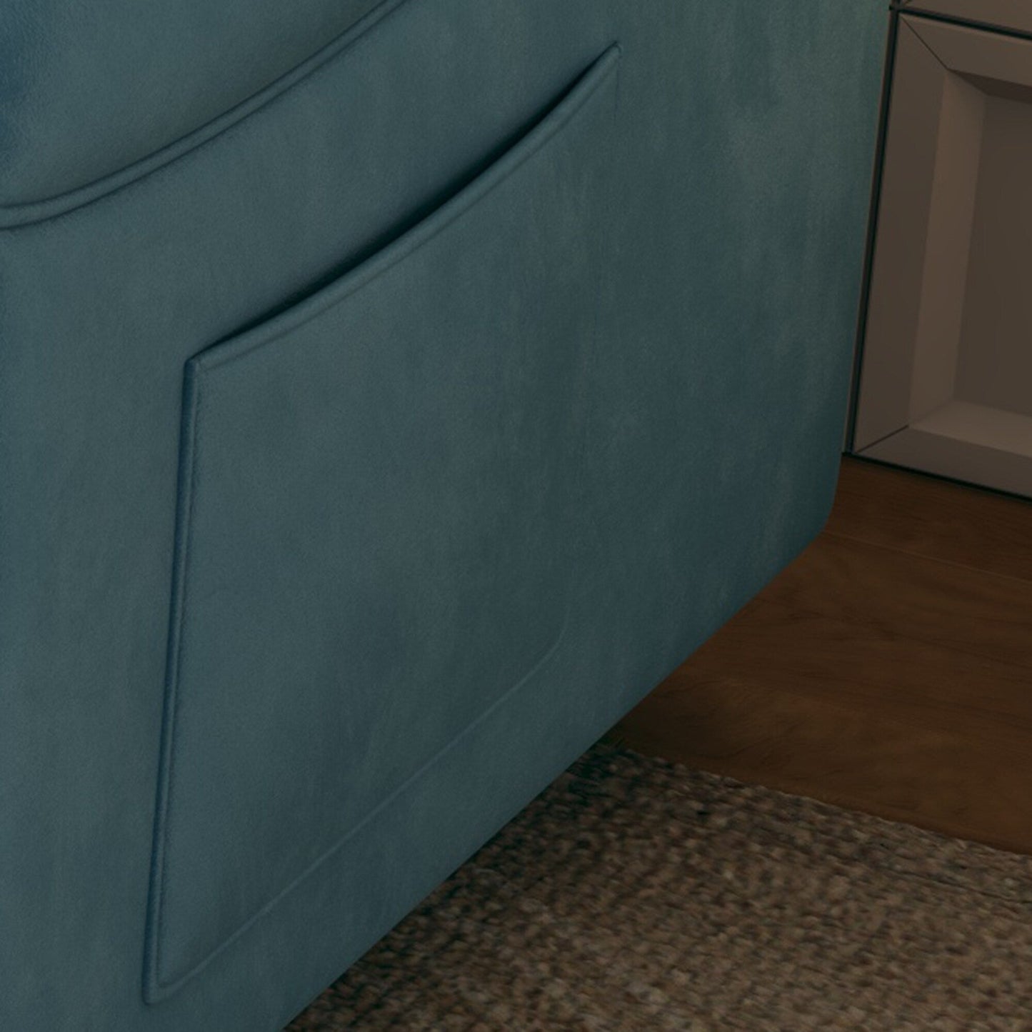 Divano letto in velluto da 54 pollici - Design multiuso con letto matrimoniale retrattile e braccioli portaoggetti