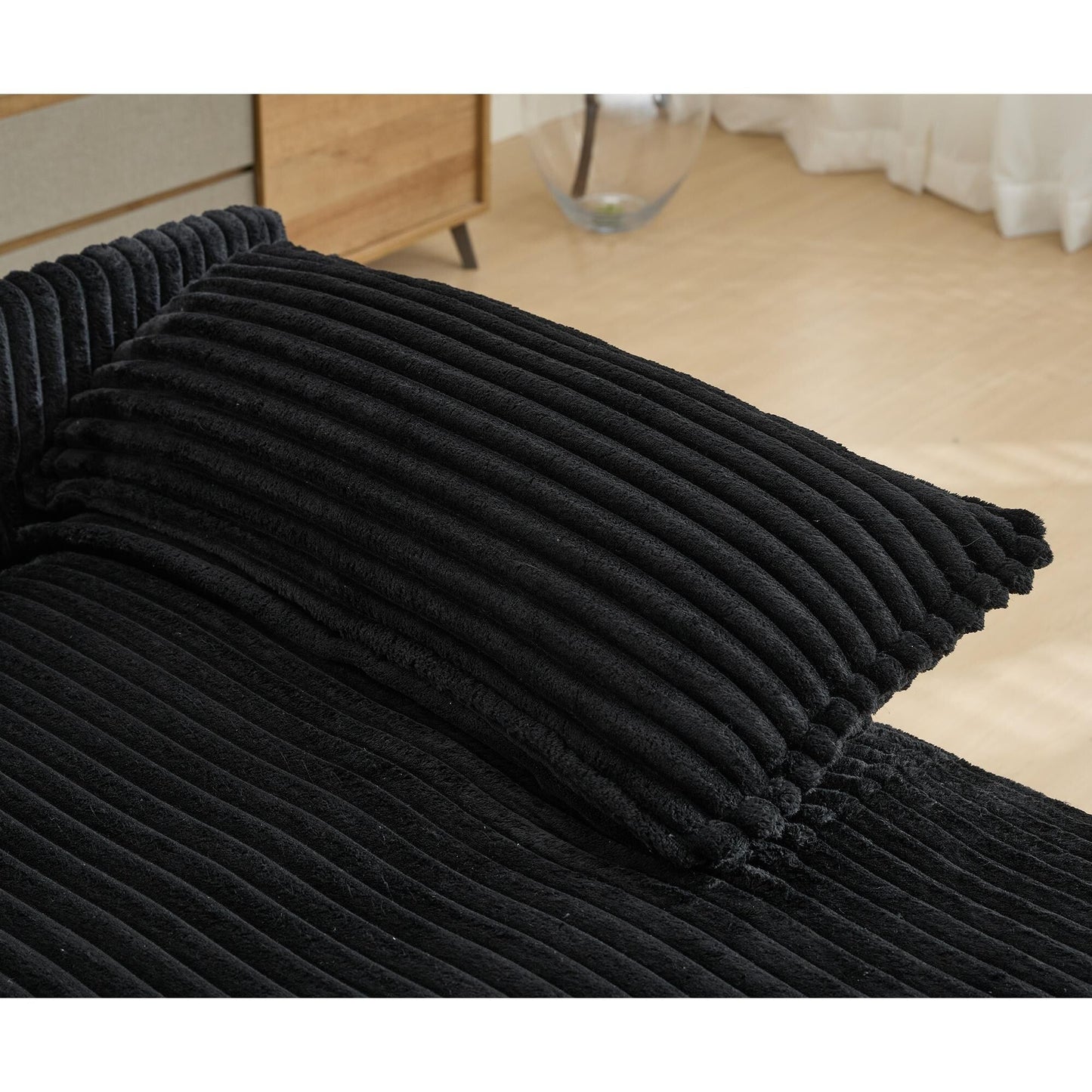 Poltrona chaise longue oversize da 54,75 W, divano letto imbottito e soffice con 2 cuscini