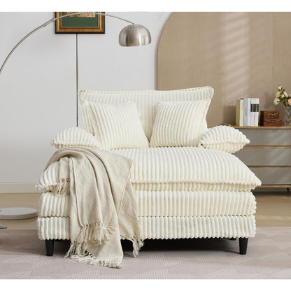 Poltrona chaise longue oversize da 54,75 W, divano letto imbottito e soffice con 2 cuscini