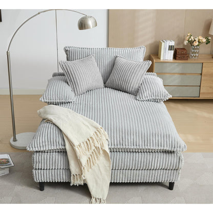 Poltrona chaise longue oversize da 54,75 W, divano letto imbottito e soffice con 2 cuscini