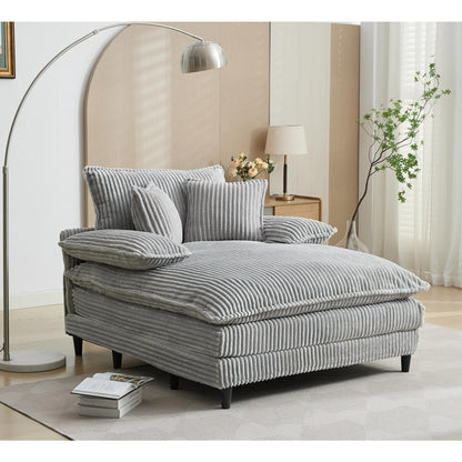 Poltrona chaise longue oversize da 54,75 W, divano letto imbottito e soffice con 2 cuscini