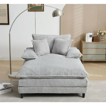 Poltrona chaise longue oversize da 54,75 W, divano letto imbottito e soffice con 2 cuscini