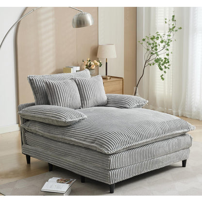 Poltrona chaise longue oversize da 54,75 W, divano letto imbottito e soffice con 2 cuscini