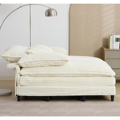 Poltrona chaise longue oversize da 54,75 W, divano letto imbottito e soffice con 2 cuscini