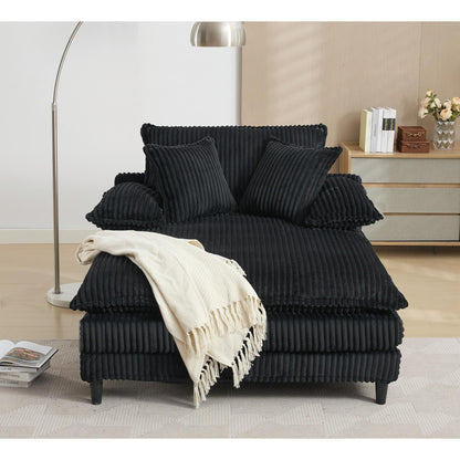 Poltrona chaise longue oversize da 54,75 W, divano letto imbottito e soffice con 2 cuscini