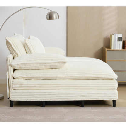 Poltrona chaise longue oversize da 54,75 W, divano letto imbottito e soffice con 2 cuscini