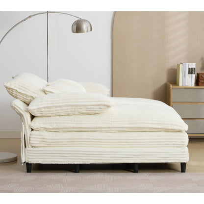 Poltrona chaise longue oversize da 54,75 W, divano letto imbottito e soffice con 2 cuscini