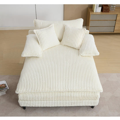 Poltrona chaise longue oversize da 54,75 W, divano letto imbottito e soffice con 2 cuscini