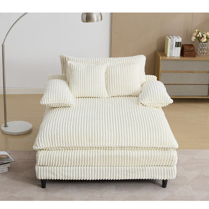 Poltrona chaise longue oversize da 54,75 W, divano letto imbottito e soffice con 2 cuscini