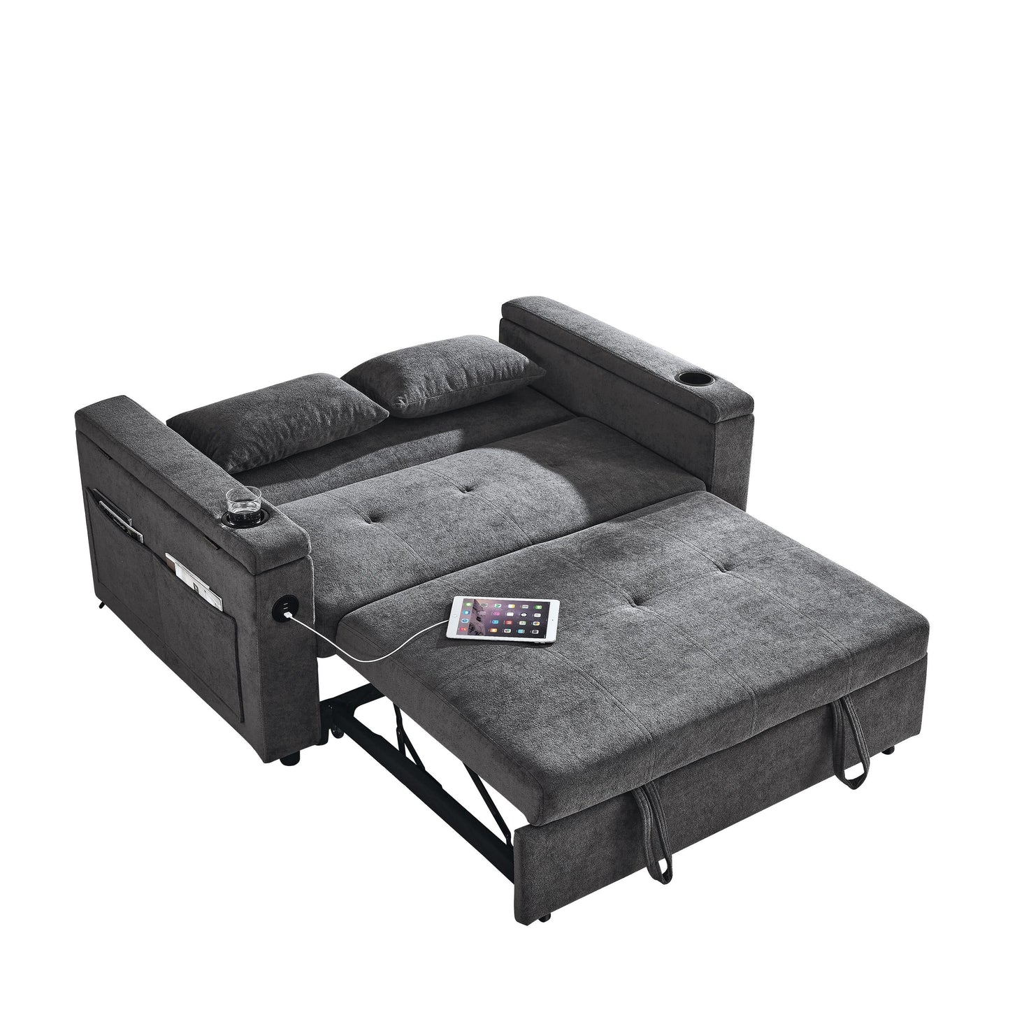 Divano letto reclinabile a due posti con estrazione totale da 54 pollici