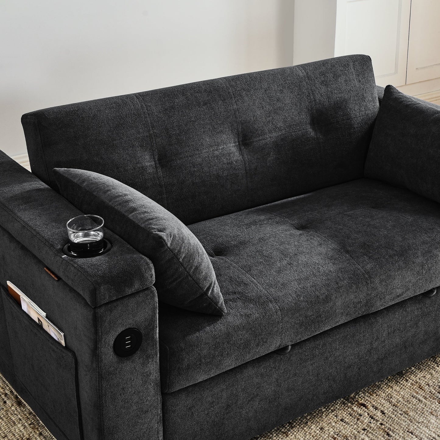 Divano letto reclinabile a due posti con estrazione totale da 54 pollici