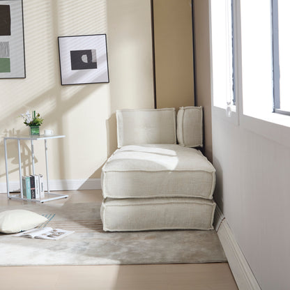 Divano in velluto blu da 55 pollici con tasche, convertibile 3 in 1