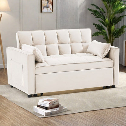 Divano letto trasformabile 2 in 1 in velluto 55.2 con schienale regolabile