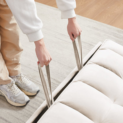 Divano letto trasformabile 2 in 1 in velluto 55.2 con schienale regolabile