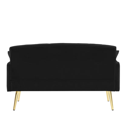 Divano a 2 posti in velluto 55,5 con 2 cuscini, design contemporaneo e facile da montare