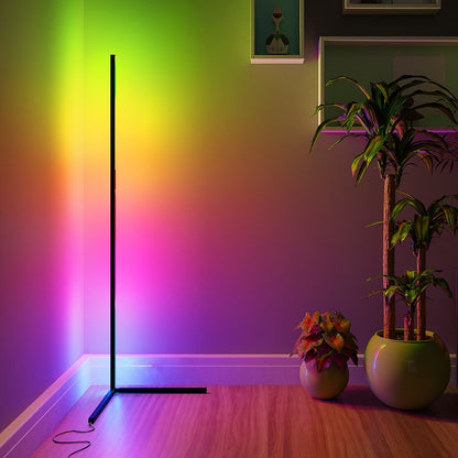 Lampada da terra minimalista a LED con angolo in metallo RGB da 55 cm