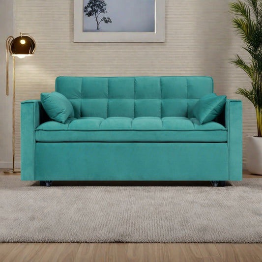 Divano letto a 3 posti in velluto 55 - Design 3 in 1 ultra confortevole per soggiorni, camere degli ospiti e spazi per bambini