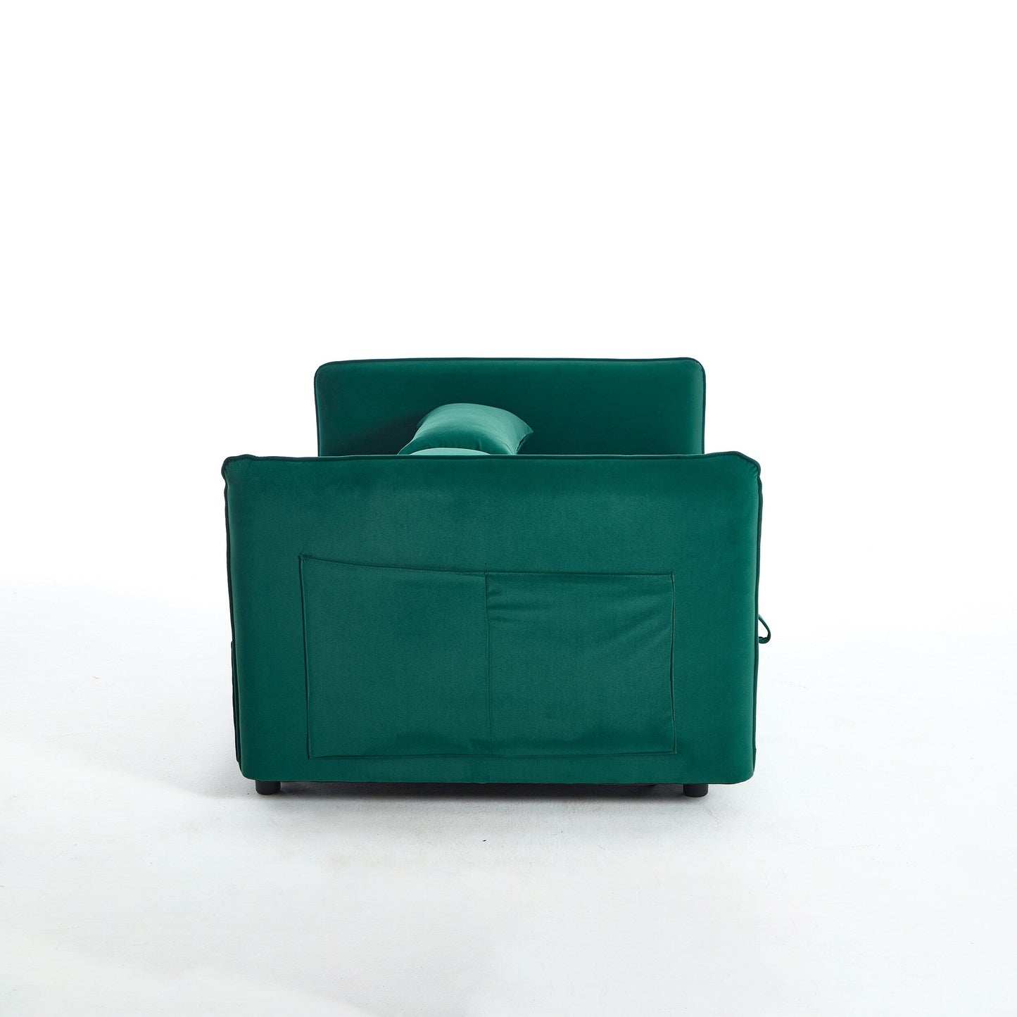 Divano letto convertibile 3 in 1 in velluto da 55 pollici con schienale reclinabile, tasche laterali e 2 cuscini