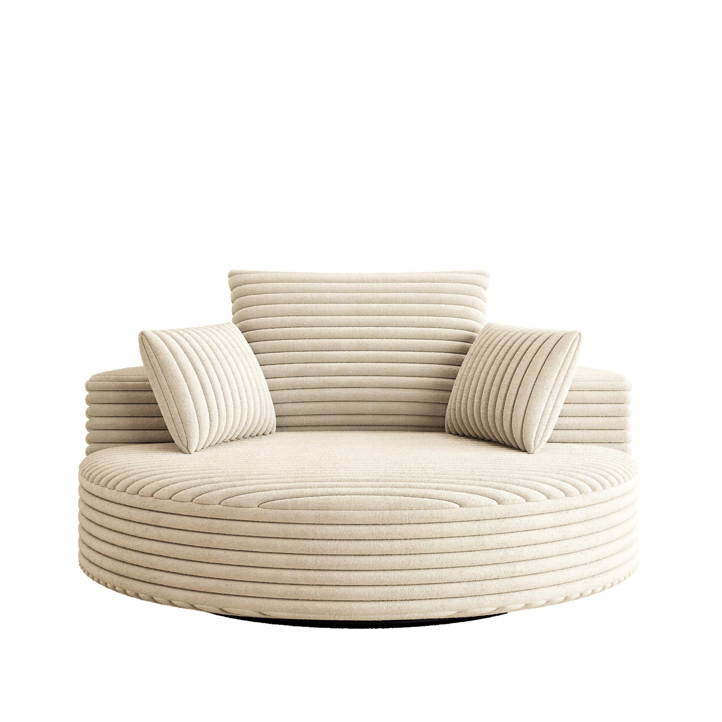 Poltrona girevole singola in ciniglia di velluto a coste da 55 litri, poltrona moderna e soffice, poltrona girevole a 360 gradi, salotto e sala proiezioni