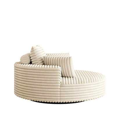 Poltrona girevole singola in ciniglia di velluto a coste da 55 litri, poltrona moderna e soffice, poltrona girevole a 360 gradi, salotto e sala proiezioni