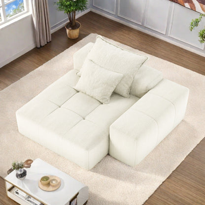 Divano a 2 posti in schiuma da 56,7 pollici con 2 cuscini per soggiorno e camera da letto