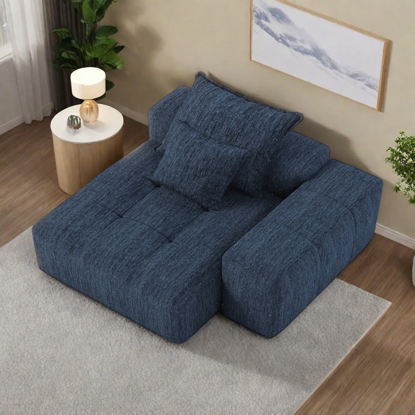 Divano a 2 posti in schiuma da 56,7 pollici con 2 cuscini per soggiorno e camera da letto