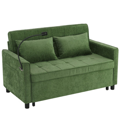 Divano letto estraibile in ciniglia da 56,9 W con porte USB