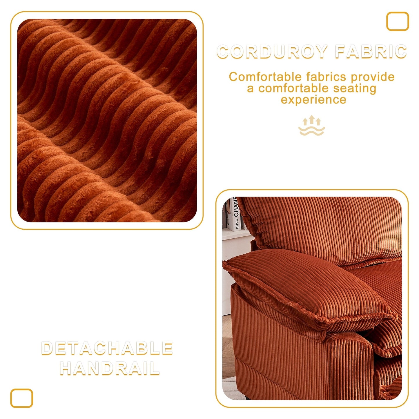 Poltrona oversize da 56,9 W con pouf, poltrona da lettura per camera da letto, divano letto girevole, divano reclinabile singolo moderno oversize