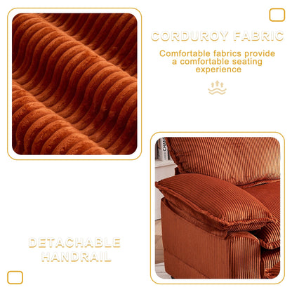 Poltrona oversize da 56,9 W con pouf, poltrona da lettura per camera da letto, divano letto girevole, divano reclinabile singolo moderno oversize