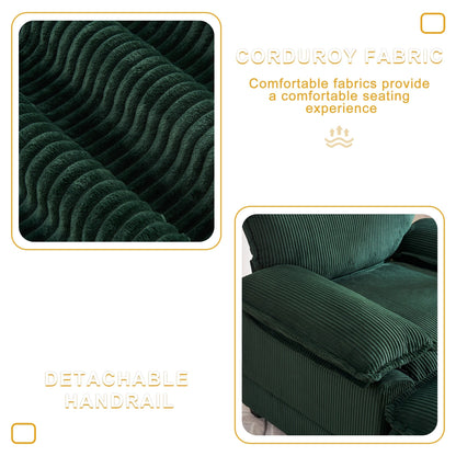 Poltrona oversize da 56,9 W con pouf, poltrona da lettura per camera da letto, divano letto girevole, divano reclinabile singolo moderno oversize