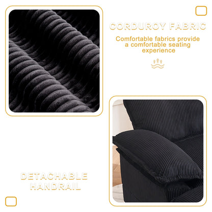 Poltrona oversize da 56,9 W con pouf, poltrona da lettura per camera da letto, divano letto girevole, divano reclinabile singolo moderno oversize