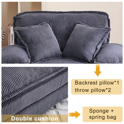 Poltrona oversize da 56,9 W con pouf, poltrona da lettura per camera da letto, divano letto girevole, divano reclinabile singolo moderno oversize