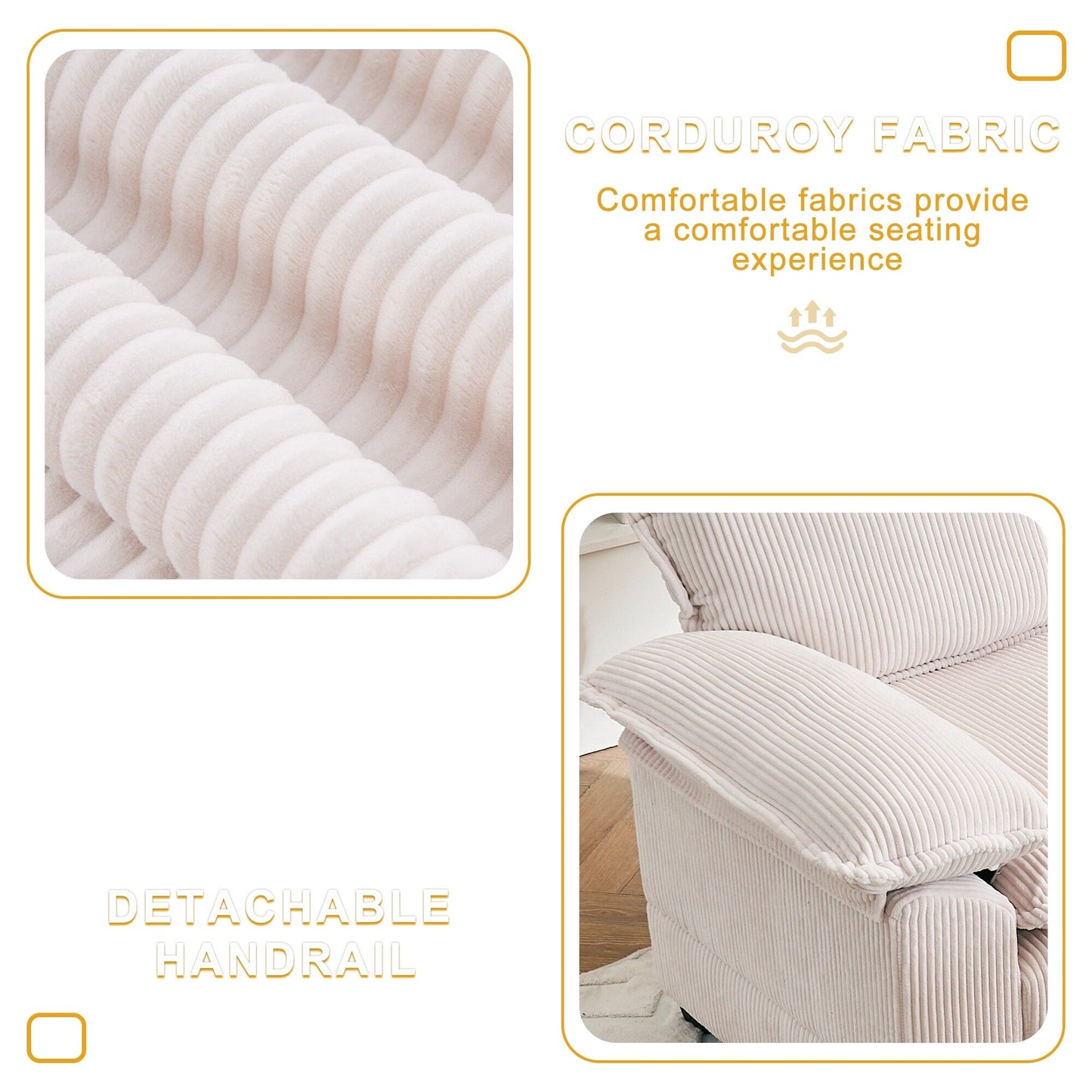 Poltrona oversize da 56,9 W con pouf, poltrona da lettura per camera da letto, divano letto girevole, divano reclinabile singolo moderno oversize