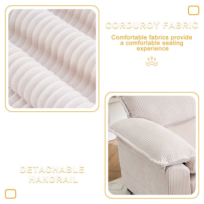 Poltrona oversize da 56,9 W con pouf, poltrona da lettura per camera da letto, divano letto girevole, divano reclinabile singolo moderno oversize