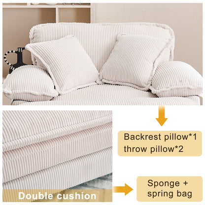 Poltrona oversize da 56,9 W con pouf, poltrona da lettura per camera da letto, divano letto girevole, divano reclinabile singolo moderno oversize