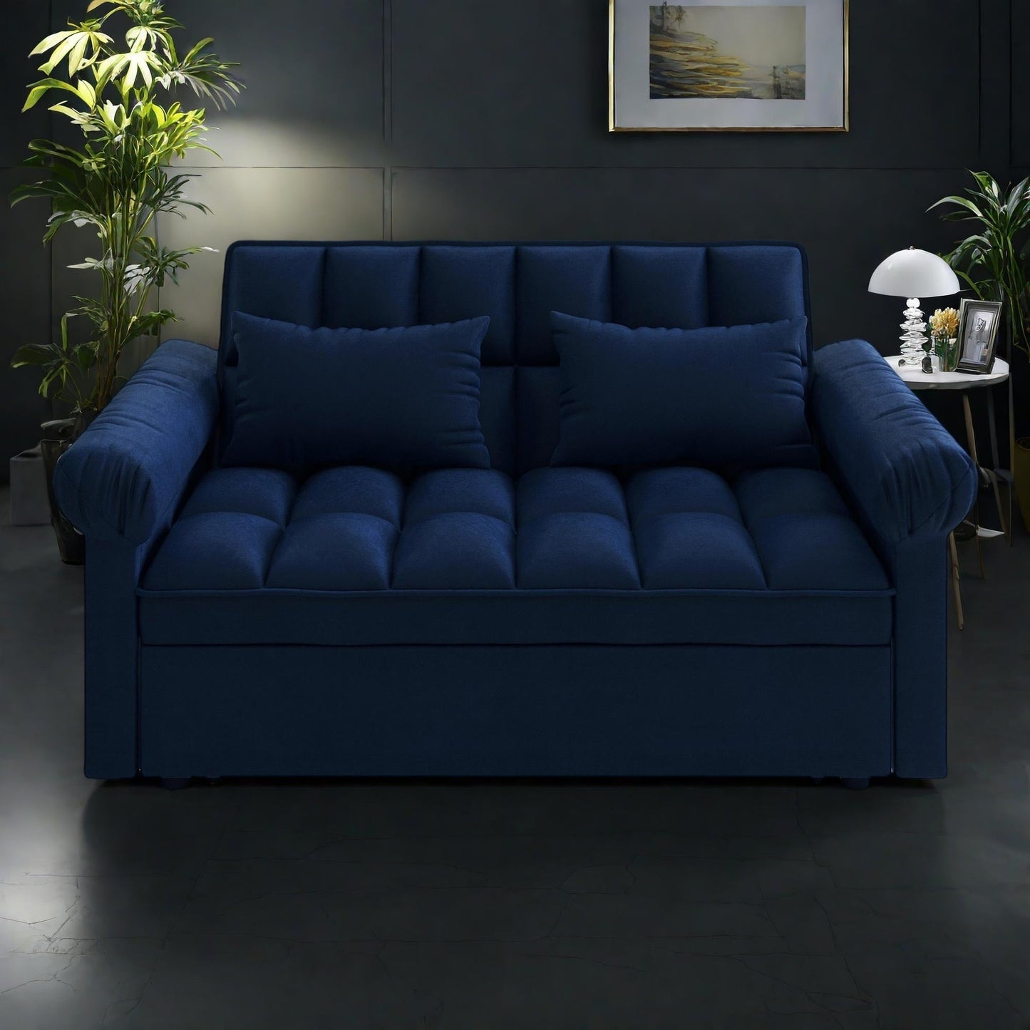 Divano letto a 2 posti in schiuma da 56 pollici con divano letto estraibile e schienale regolabile