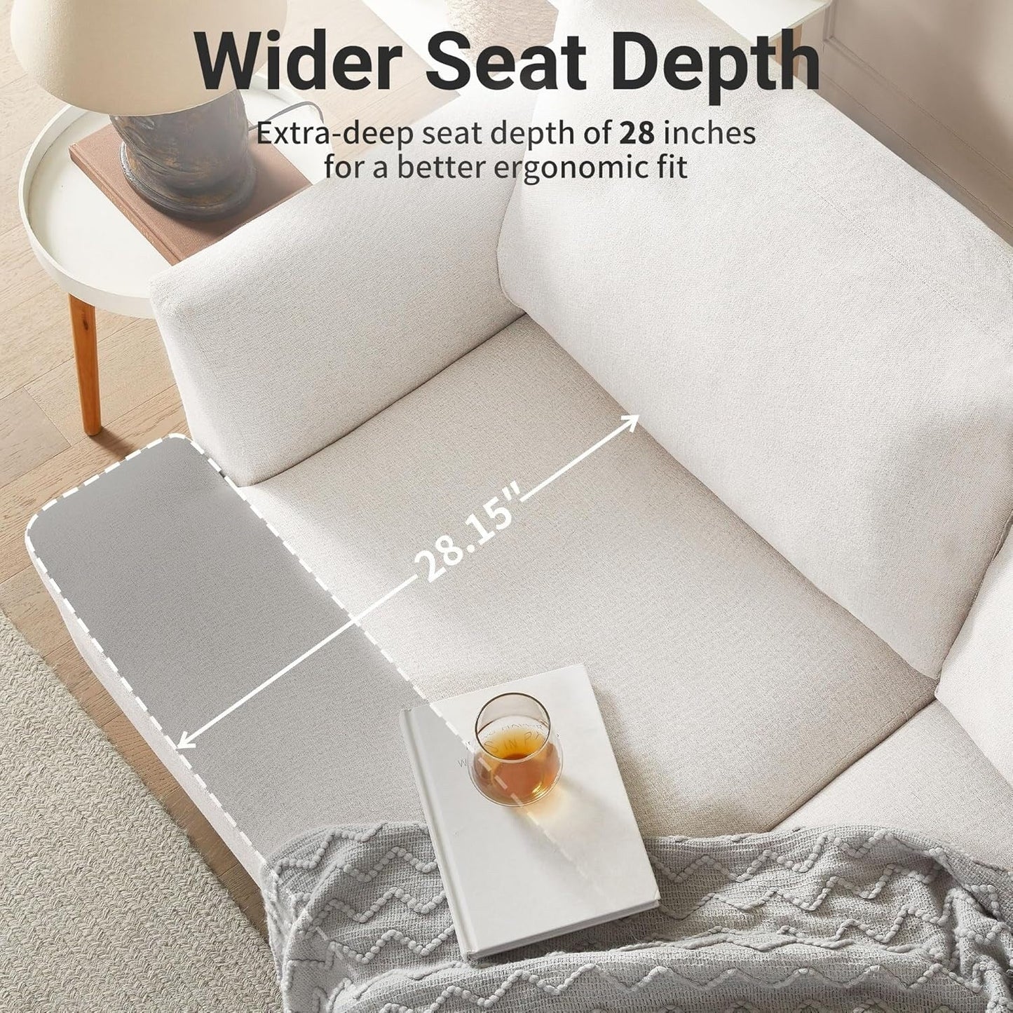 Divano a due posti Mid-Century 56 - Divano imbottito a 2 posti per soggiorno, camera da letto e appartamento, design salvaspazio