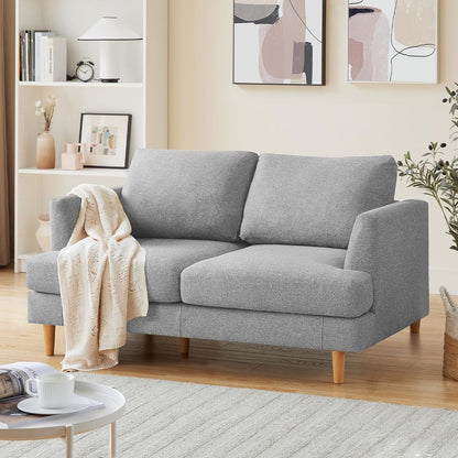 Divano a due posti Mid-Century 56 - Divano imbottito a 2 posti per soggiorno, camera da letto e appartamento, design salvaspazio