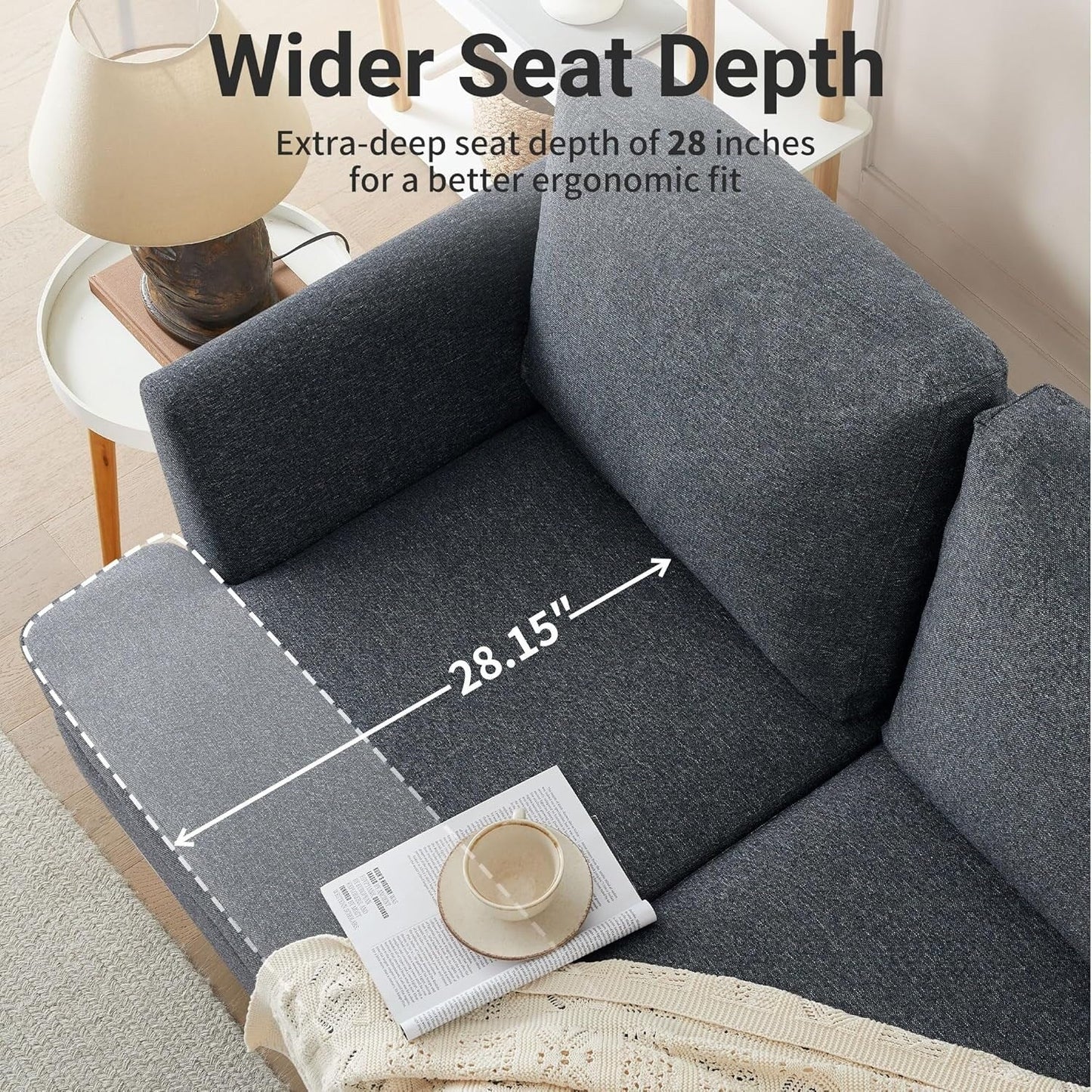 Divano a due posti Mid-Century 56 - Divano imbottito a 2 posti per soggiorno, camera da letto e appartamento, design salvaspazio