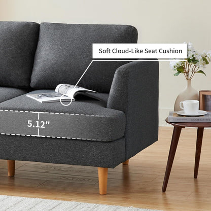 Divano a due posti Mid-Century 56 - Divano imbottito a 2 posti per soggiorno, camera da letto e appartamento, design salvaspazio