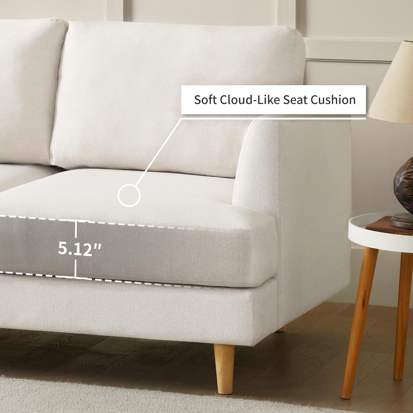 Divano a due posti Mid-Century 56 - Divano imbottito a 2 posti per soggiorno, camera da letto e appartamento, design salvaspazio