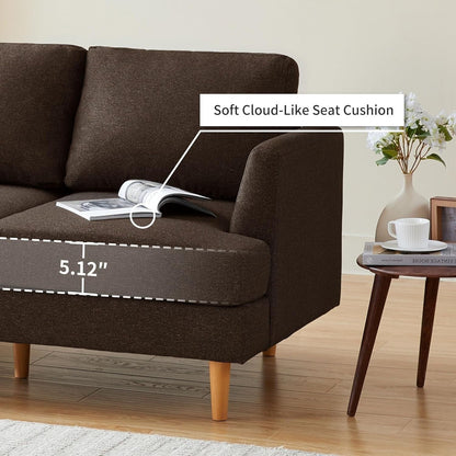 Divano a due posti Mid-Century 56 - Divano imbottito a 2 posti per soggiorno, camera da letto e appartamento, design salvaspazio