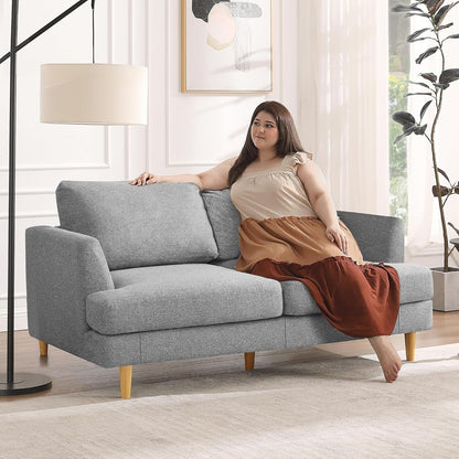 Divano a due posti Mid-Century 56 - Divano imbottito a 2 posti per soggiorno, camera da letto e appartamento, design salvaspazio