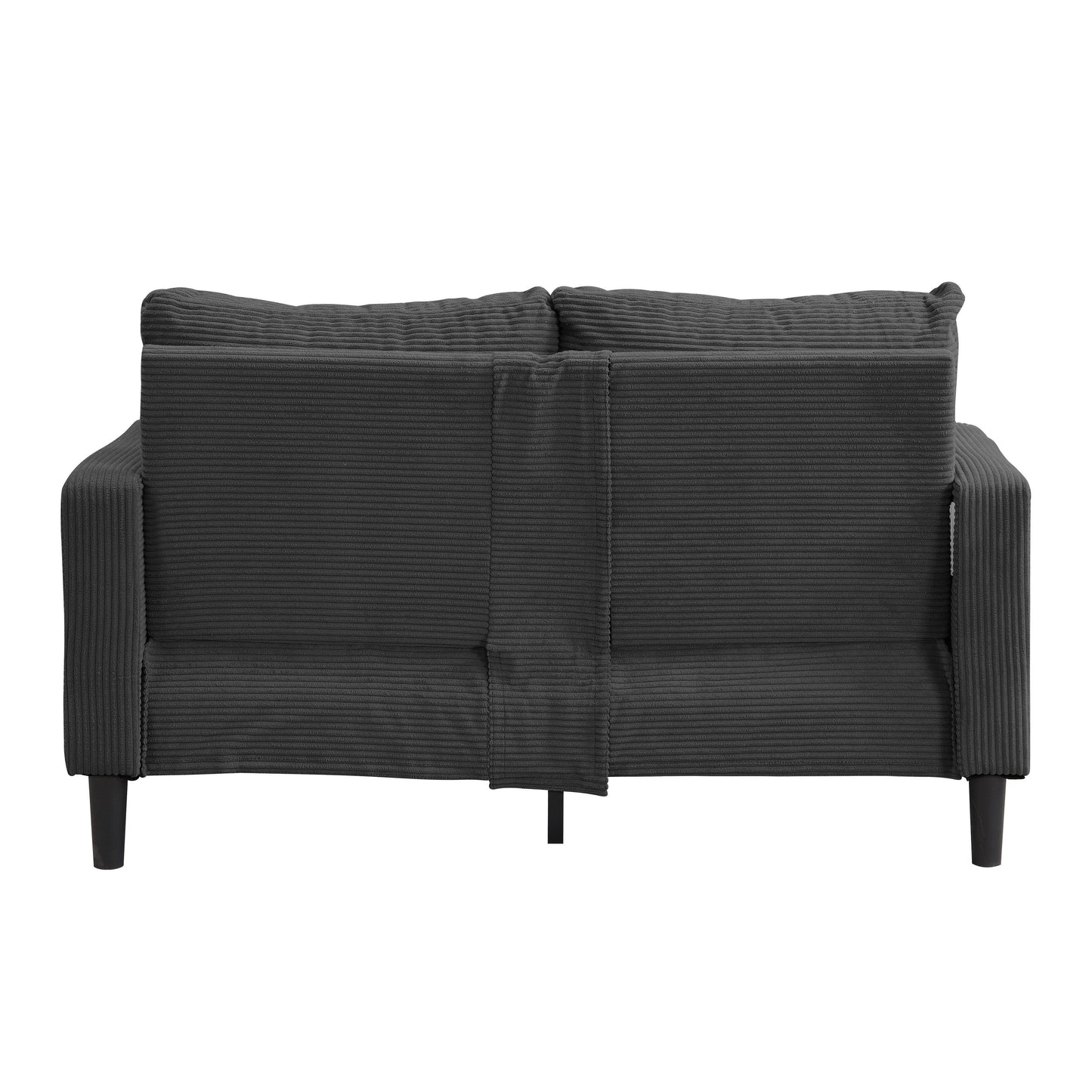 Divano a due posti ad alta resilienza da 57 pollici, struttura in legno, comodo, per piccoli spazi, moderno, imbottito, grigio scuro