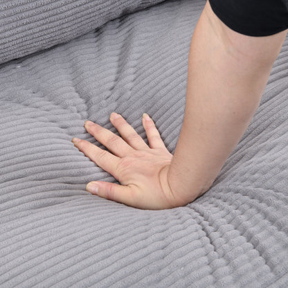 Divano a due posti ad alta resilienza da 57 pollici, struttura in legno, comodo, per piccoli spazi, moderno, imbottito, grigio chiaro