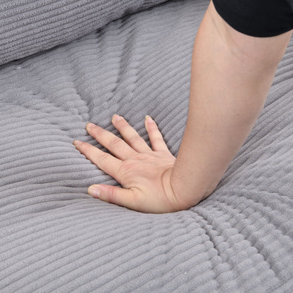 Divano moderno imbottito con 2 cuscini e cuscino in schiuma ad alta densità, struttura in legno per salotto di casa e ufficio