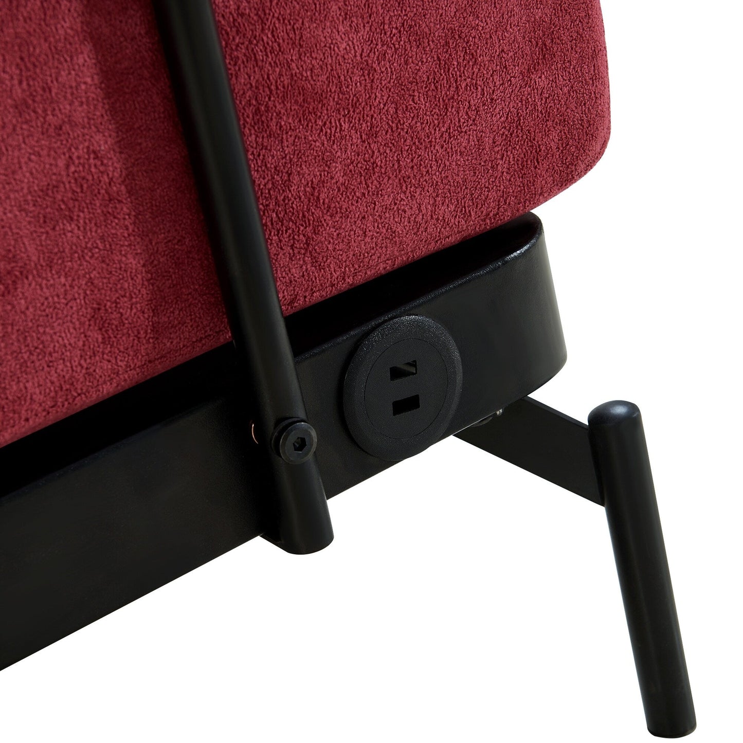 Divano moderno in ciniglia da 59 pollici con porte di ricarica USB, braccioli cilindrici e capacità di 440 libbre