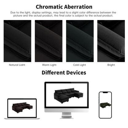 [VIDEO fornito][Nuovo] Divano componibile moderno a forma di U da 109,8*55,9 con cuscini in vita, divano simmetrico imbottito a 6 posti